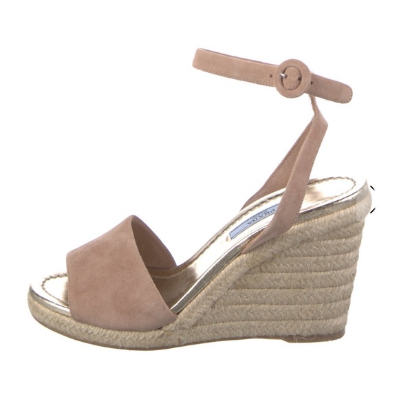 Prada Women's Tan Wedge Sandals
